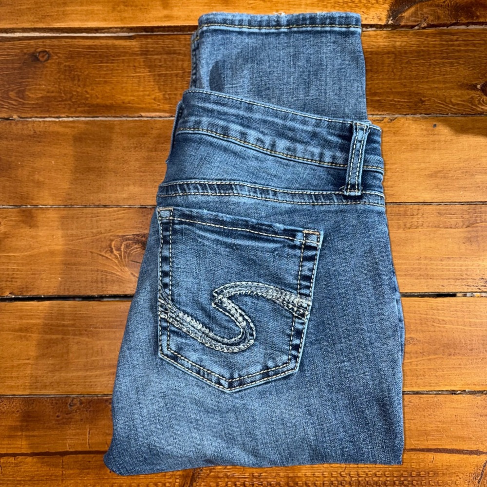 Silver Jeans Elyse Straight Leg Blue Denim Women's 27x31‎ (Fits 29x30) Western